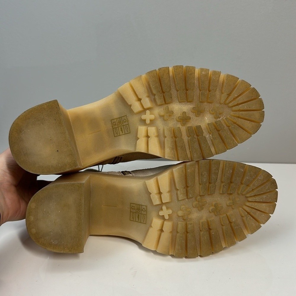 Dolce Vita Gum Sole Tan Platform Moto Side Zip Suede Ankle Boots Size 9.5 - Picture 11 of 16